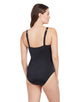 Zoggs - Womens Wrap Panel Classicback Swimsuit - Khaki/White/Light Blue - Model Front