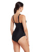 Zoggs - Wrap Panel Classicback Swimsuit - Black/Green - Model Front