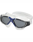 Aqua Sphere - Vista Swim Mask - Grey/Blue/Tinted Lens - Front/Left Side - Smoke Tinted Lenses