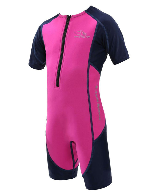 MP Michael Phelps Stingray HP Kids Wetsuit - Front - Pink
