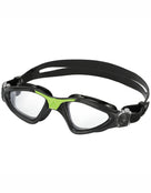 Aqua Sphere - Kayenne Swim Goggles - Black/Green/Clear Lens - Front/Left Side