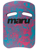 MARU - Swirl Two Grip Fitness Swim Kickboard - Blue/Pink - Front Logo