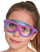Zoggs - Phantom Junior Swim Mask - Purple/Light Blue/Clear - Product in Use