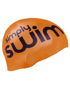 Simply Swim Silicone Swimming Cap - High Vis Orange - Right Side