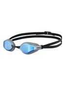 Arena - Airspeed Mirror Swim Goggle - Product Only Front/Side Design - Blue Mirrored Lenses/Black/Silver Gasket
