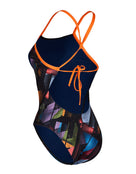 Aqua Sphere - Essential Tie Back Swimsuit - Multi/Navy - Product Back Close