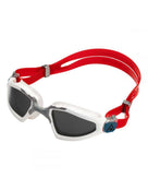 Aqua Sphere - Kayenne Pro Photochromatic Swimming Goggles - Front/Left Side - White/Red