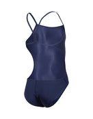 Arena - Girls Team Challenge Solid Swimsuit - Navy/White - Product Only Back Close
