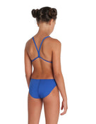 Arena - Girls Team Challenge Solid Swimsuit - Royal/White - Swimsuit Back Design
