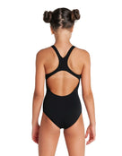 Arena - Girls Team Swim Pro Solid Swimsuit - Black/White - Model Back