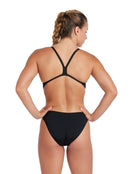 Arena - Team Challenge Solid Swimsuit - Black/White - Model Back Pose