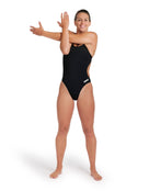 Arena - Team Challenge Solid Swimsuit - Black/White - Full Body Model Shot