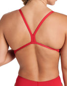 Arena - Team Challenge Solid Swimsuit - Red/White - Model Back