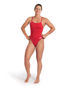 Arena - Team Challenge Solid Swimsuit - Red/White - Full Body Model Shot