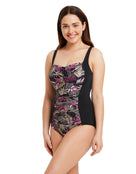 Zoggs - Womens Aruba Ruched Front Swimsuit - Front/Side Model Pose