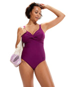 Speedo - Womens Brigitte One Piece Swimsuit - Purple - Full Body (accessories are not included)