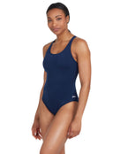 Zoggs Cottesloe Powerback Swimsuit - Navy - Side