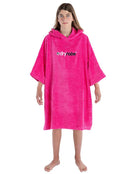 Dryrobe Childrens Organic Cotton Short Sleeve Towel Poncho - 10-13 Yrs/Pink - Front