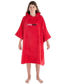 Dryrobe Childrens Organic Cotton Short Sleeve Towel Poncho - 10-13 Yrs/Red - Front