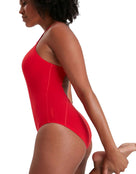 Speedo - Womens Endurance Plus Medalist Swimsuit - USA Red - Side