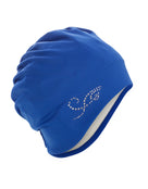 Fashy Applique Fabric Swim Cap - Royal Blue - Product Side