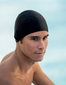Fashy Adult Fabric Swim Cap - Black - Model
