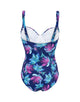 Fashy Floral Adjustable Swimsuit - Navy/Purple - Front