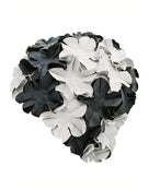 Fashy Flower Rubber Swim Cap - White/Black - Product Side