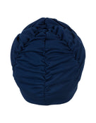 Fashy Pleated Fabric Swim Cap - Navy - Product Back