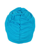 Fashy Pleated Fabric Swim Cap - Turquoise - Product Back