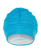 Fashy Pleated Fabric Swim Cap - Turquoise - Product Front