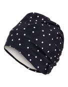 Fashy Polka Dot Fabric Swim Cap - Black/White - Product Side