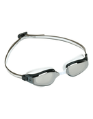 Aqua Sphere - Fastlane Swim Goggles - Black/White/Mirrored Lens - Front/Right Side - Silver Mirrored Lenses