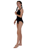 Speedo Girls Endurance Plus Medalist Swimsuit - Black - Side Full Body