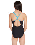 Zoggs - Girls Neon Cracker Sprintback Swimsuit - Model Back