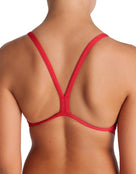 Girls Team Challenge Solid Swimsuit - Red/White