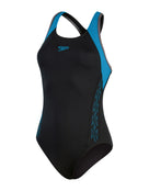 Speedo - Hyperboom Flyback Swimsuit - Black/Blue - Product Only Front Design 