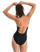 Speedo - Womens Medley Logo Medalist Swimsuit - Front - Black/Siren Red