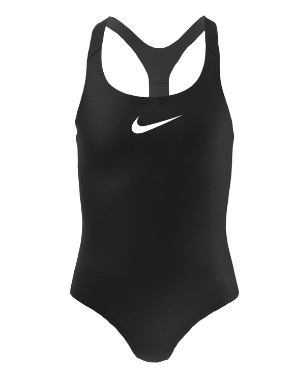 Nike - Girls Racerback Swimsuit - Black - Product Front/Logo
