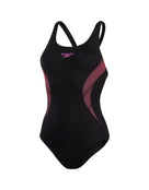 Speedo Womens Placement Muscleback Swimsuit - Product - Black / Pink