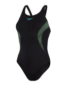 Speedo Womens Placement Muscleback Swimsuit - Product - Black/Blue