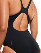 Speedo - Placement Muscleback Swimsuit - Model Back / Swimsuit Back - Black / Red