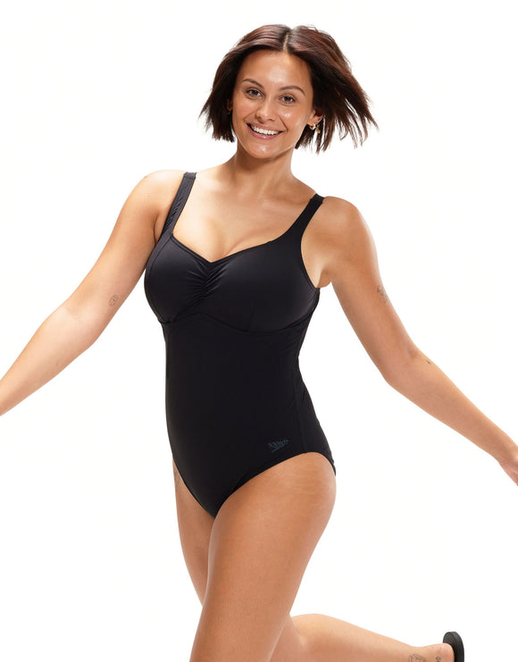 Speedo - Shaping AquaNite Swimsuit - Model Front / Swimsuit Front - Black