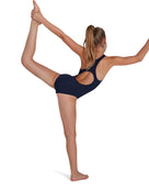 Speedo Girls Endurance Plus Medalist Swimsuit - Navy - Back Pose
