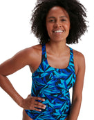 Speedo - Womens Hyperboom Allover Medalist Swimsuit - Front Close Up 