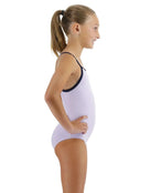 TYR Girls Solid Durafast Elite Addy DiamondFit Swimsuit - Lavender - Side