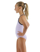 TYR Girls Solid Durafast Elite Addy DiamondFit Swimsuit - Lavender - Side
