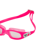 Michael Phelps - Tiburon Kid Swim Goggles - Pink/White/Clear Lens - Close Up