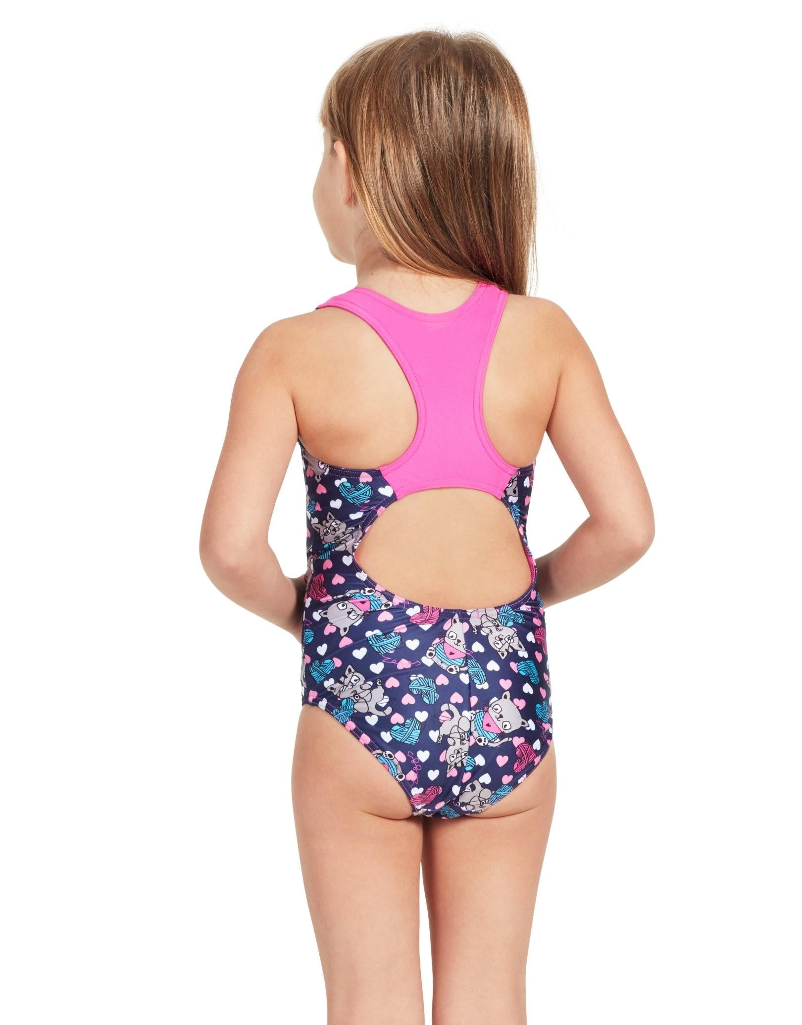 Tots Girls Kitty Actionback Swimsuit