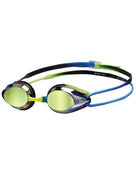 Arena - Tracks Mirror Swimming Goggle - Blue/Blue/Green - Front/Side